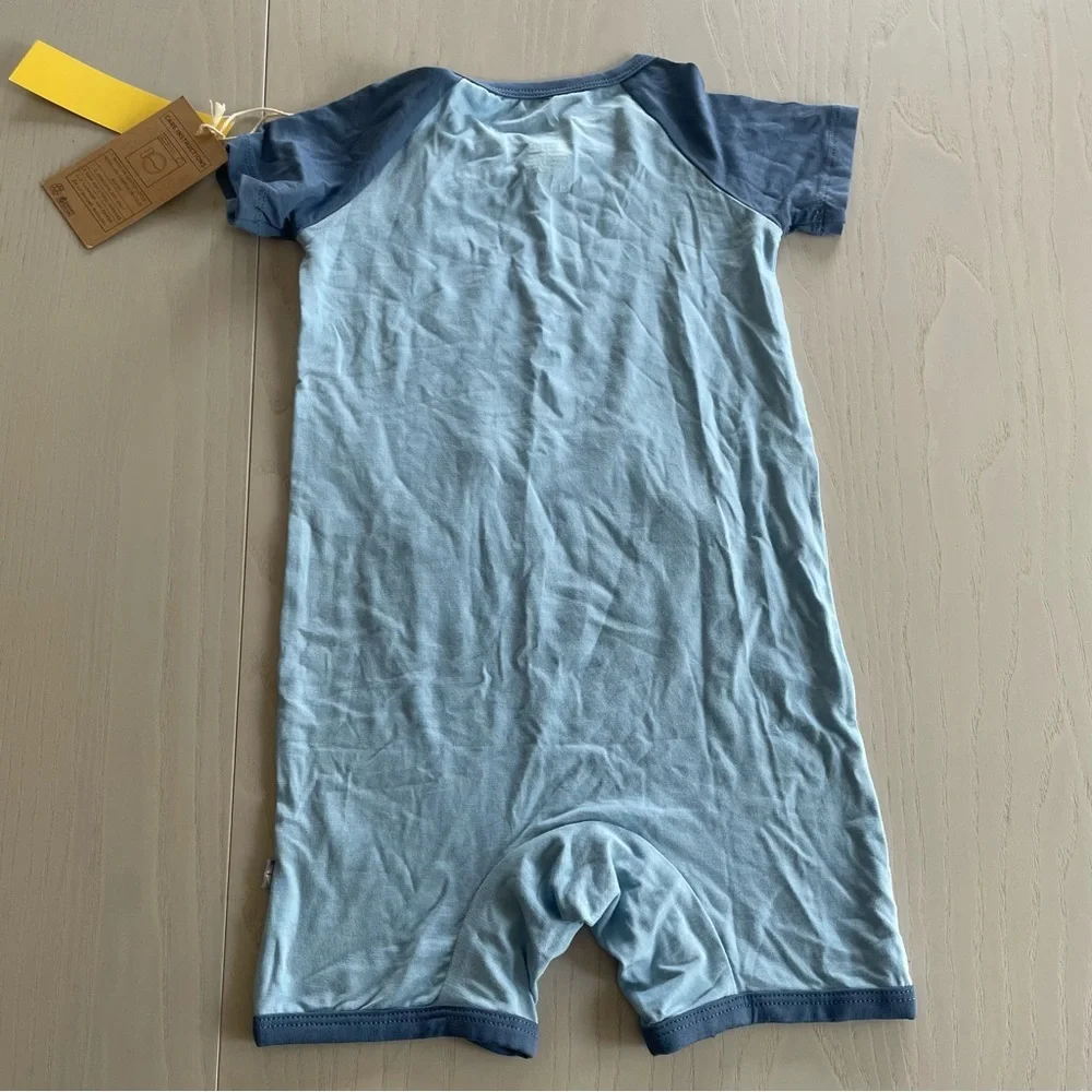Kyte Baby Shortall Romper One Piece Bamboo Blue 4T